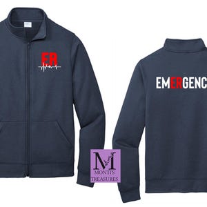Emergency Department Zip Up Sweatshirt Jacket, Emergency Department Jacket, ER Jacket, Nurse Zip Up Sweatshirt, Emergency Department shirt