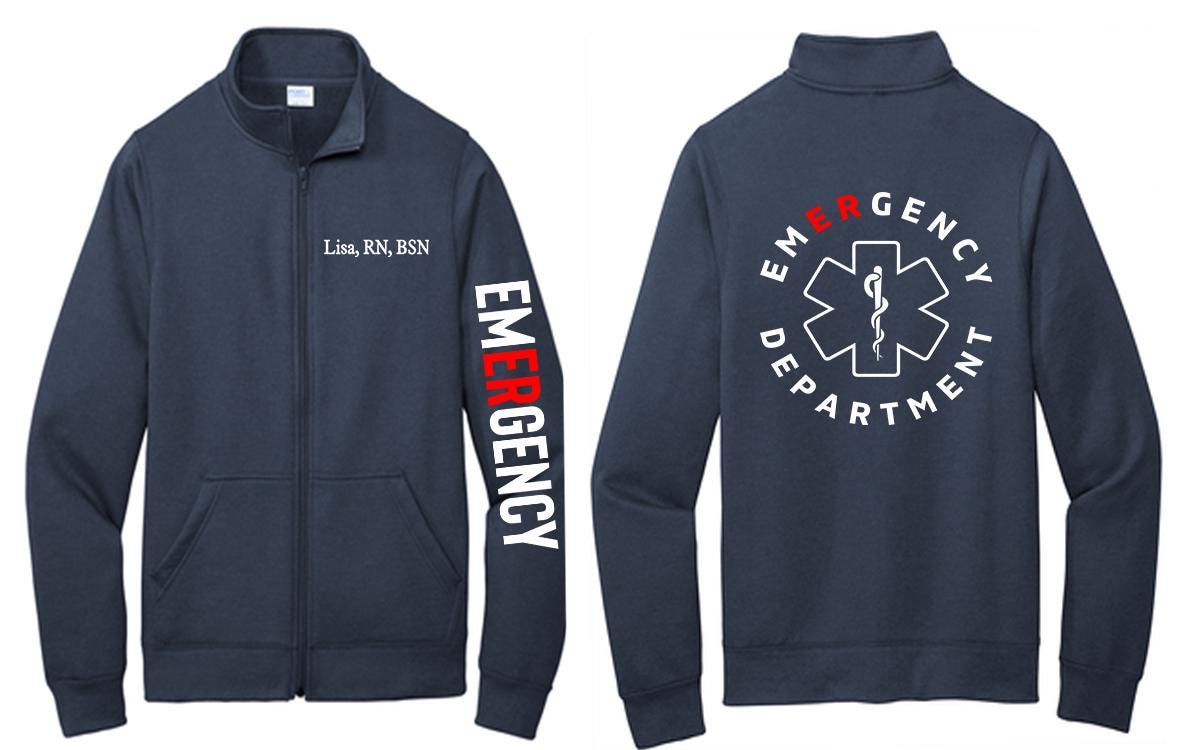 Emergency Department Zip Up Sweatshirt, Emergency Department Sweatshirt, ER Sweatshirt, Nurse Zip Up Sweatshirt, Nurse Sweatshirt
