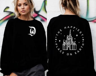 Felpa con il simbolo del posto più felice della Terra, felpa con il simbolo di Disneyland, outfit per le vacanze Disney, felpa con il simbolo di Walt Disney.