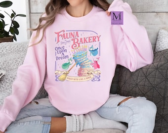 Retro Sleeping Beauty Fauna Bakery Comfort Colors Shirt, Baked With Love And Magic Tee, Aurora Princess Gift