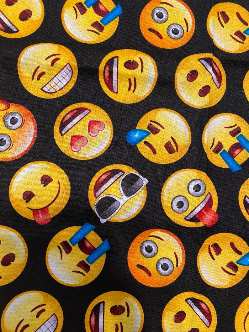 1/2 Yard Emoji Faces 100 Cotton Fabric Etsy