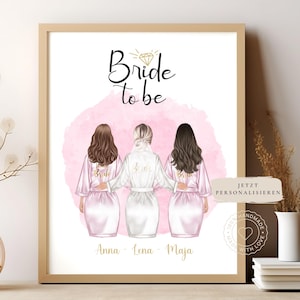 Braut Poster, Trauzeugin Poster, Freundin Poster,  Beste Freundin Poster, Beste Freundin Geschenk, Freundin Bild,Personalisierte Poster
