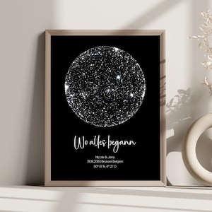 STERNENKARTE personalisiert Poster, STARMAP personalised, Download-Datei, Nachthimmel Druck, Nacht Himmel Karte Druck, Sternkarte Poster