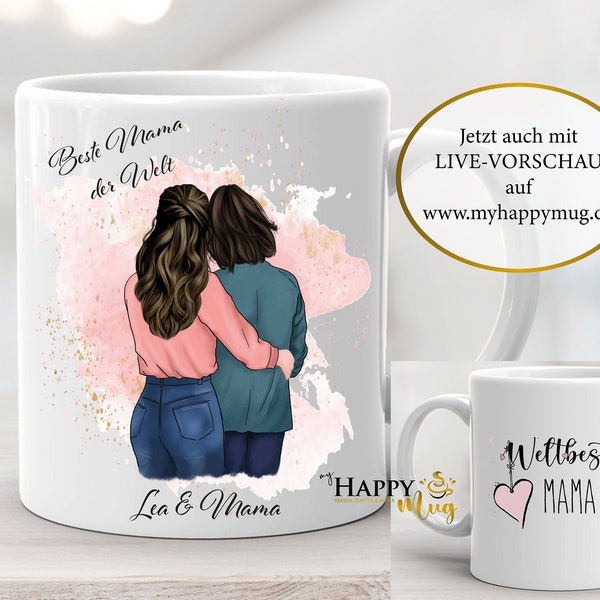 Mama Tochter Tassen, Mama Tasse, Oma Tasse, Nichte Tasse, Enkel Tasse, Freundin Tasse, Personalisierte Tasse, Mutter Tasse, Mutter Geschenk