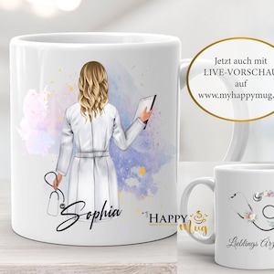 Personalisierte Tasse Ärztin, Arzt Geschenk, Doktor Geschenk, Dr. Geschenk Tasse, Foto Tasse, Tasse mit Name, Danke Tasse, Spruch Tasse, Bild 1