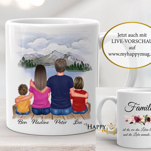 Familien Tasse, Familie Tasse, Mutter Vater Kind Kinder Tasse, Kinder Tasse, Paar Tasse, Personalisierte Tasse, Familie Geschenk