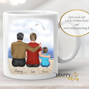 Opa Sohn Enkel Tasse, 3 Generationen Tasse, Personalisierte Tasse, Familien Tasse,