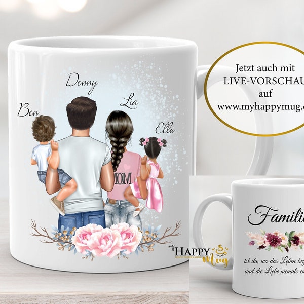 Familien Tasse, Mama Papa Kinder Baby Tasse, Mama Geschenk, Papa Geschenk, Mama Tasse, Papa Tasse, Family Tasse, Mutter Tasse, Vater Tasse