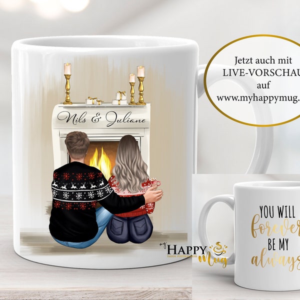Winter Couple Tasse, Winter Pärchen Tasse, Personalisierte Pärchen Tasse, Freundin Tasse, Pärchen Geschenk, Familie Tasse Geschenk