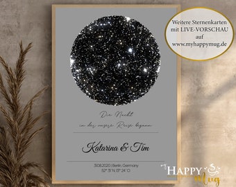 STAR MAP Personalized Poster, STARMAP personalised, download file, night sky print, night sky map print, star map poster