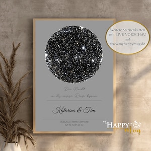 STERNENKARTE personalisiert Poster, STARMAP personalised, Download-Datei, Nachthimmel Druck, Nacht Himmel Karte Druck, Sternkarte Poster