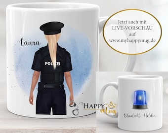 Polizistin Tasse, Polizist Tasse, Polizei Tasse, Personalisierte Polizisten Tasse, Geschenk Tasse,Tasse,Polizist Becher,Personaliserte Tasse