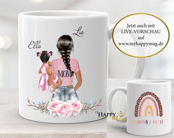 Mama Tasse, Mama Kinder Tasse, Mama Baby Tasse, Familien Tasse, Personalisierte Tasse, Mama Geschenk Tasse, Freundin Tasse