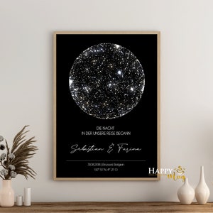 STAR MAP Personalized Poster, STARMAP personalised, download file, night sky print, night sky map print, star map poster image 2