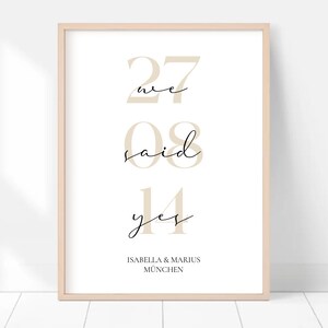 Hochzeitsgeschenk | Personalisiertes Poster mit Namen, Datum und Ort | Geschenk zum Jahrestag | Personalisierte Geschenke zum Umzug | Paare