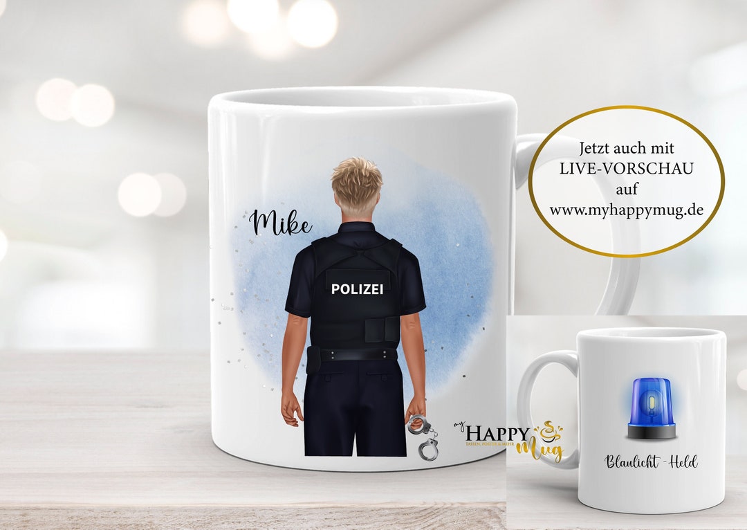 Polizei Tasse, Polizist Tasse, Personalisierte Tasse, Polizistin Tasse, Spruch Tasse, Name Tasse