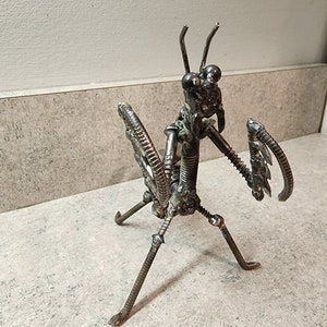 Praying mantis welded sculpture artwork