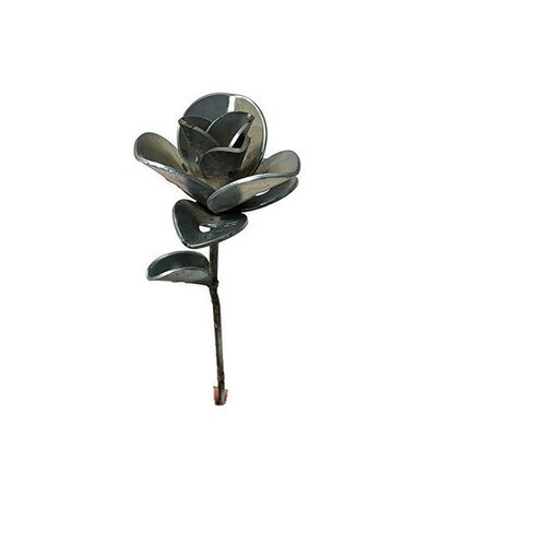 Small Metal Flower Steel Rose Welded Art Sculpture Scrap Etsy