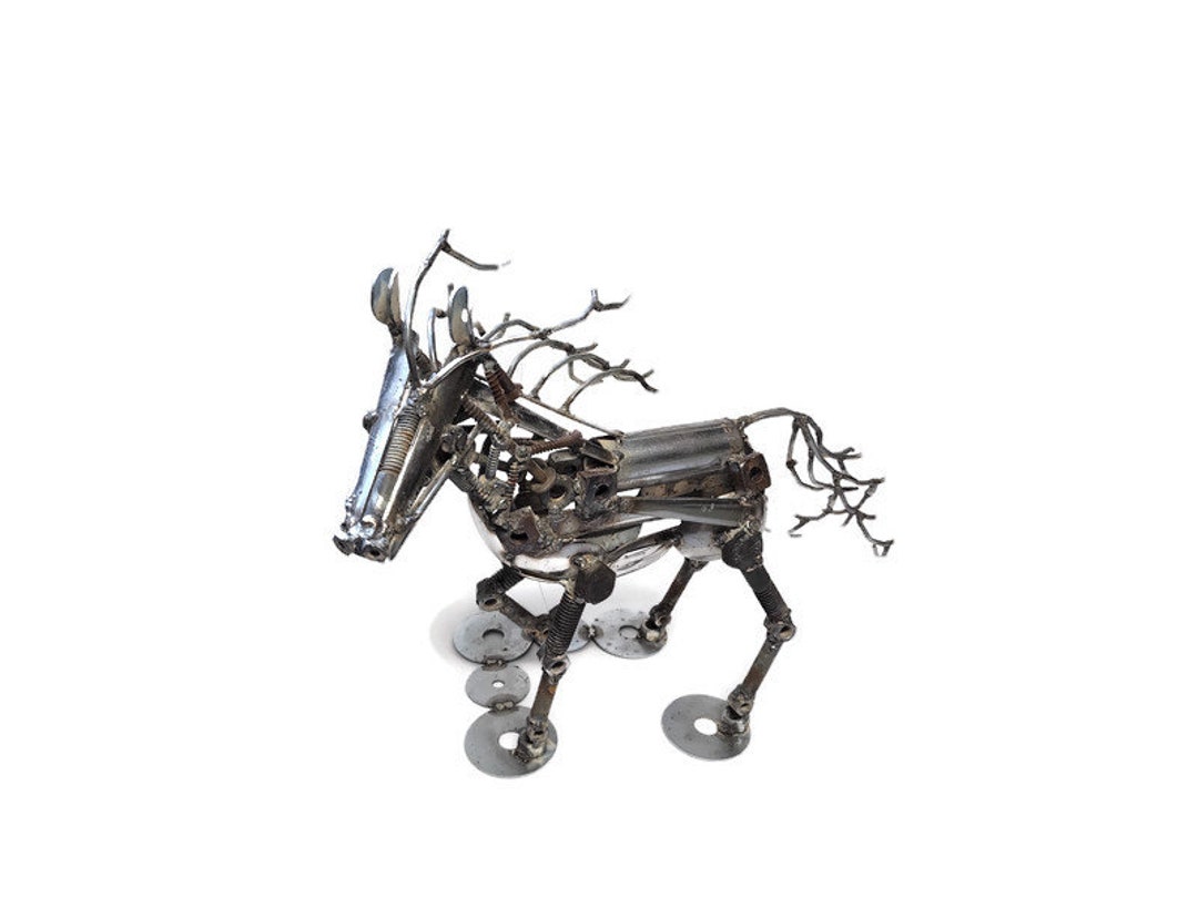 Metal Art Horse Sculpture Welded Metalwork Tabletop Artistic Etsy