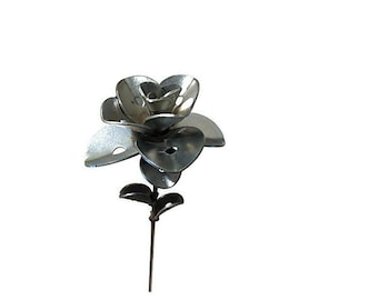 Large metal flower steel rose welded art sculpture scrap metal art