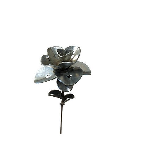 Small Metal Flower Steel Rose Welded Art Sculpture Scrap Etsy