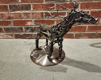 Giant horse sculpture, handmade welded art