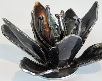 Small water lily flower, handmade welded art decor