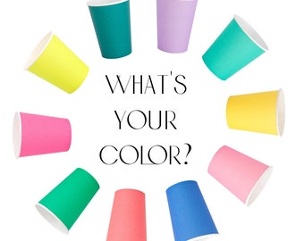 Classic Paper Cups - Variety of Colors - Party Cups - Any Occasion
