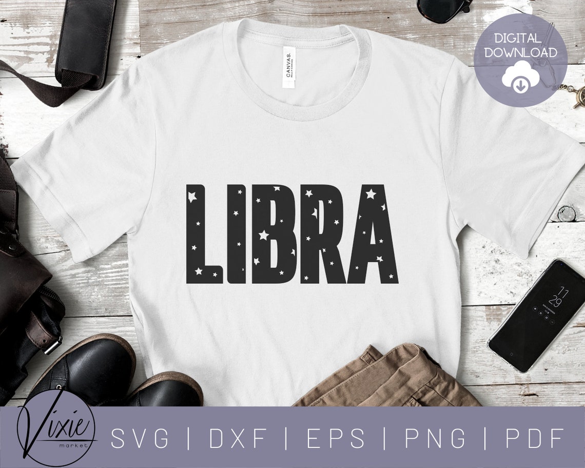 Download Libra SVG Star SVG September Birthday Svg October | Etsy