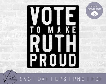 RBG SVG - Vote SVG - Ruth Bader Ginsburg - Commercial Use Svg- Printable Sticker