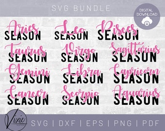 Zodiac SVG Bundle - Astrology SVG - Commercial Use Svg - Zodiac Sticker Set