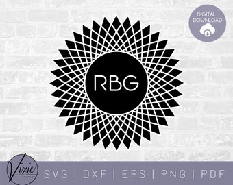 RBG SVG - Ruth Bader Ginsburg - Mandala SVG - Commercial Use Svg- Printable Sticker