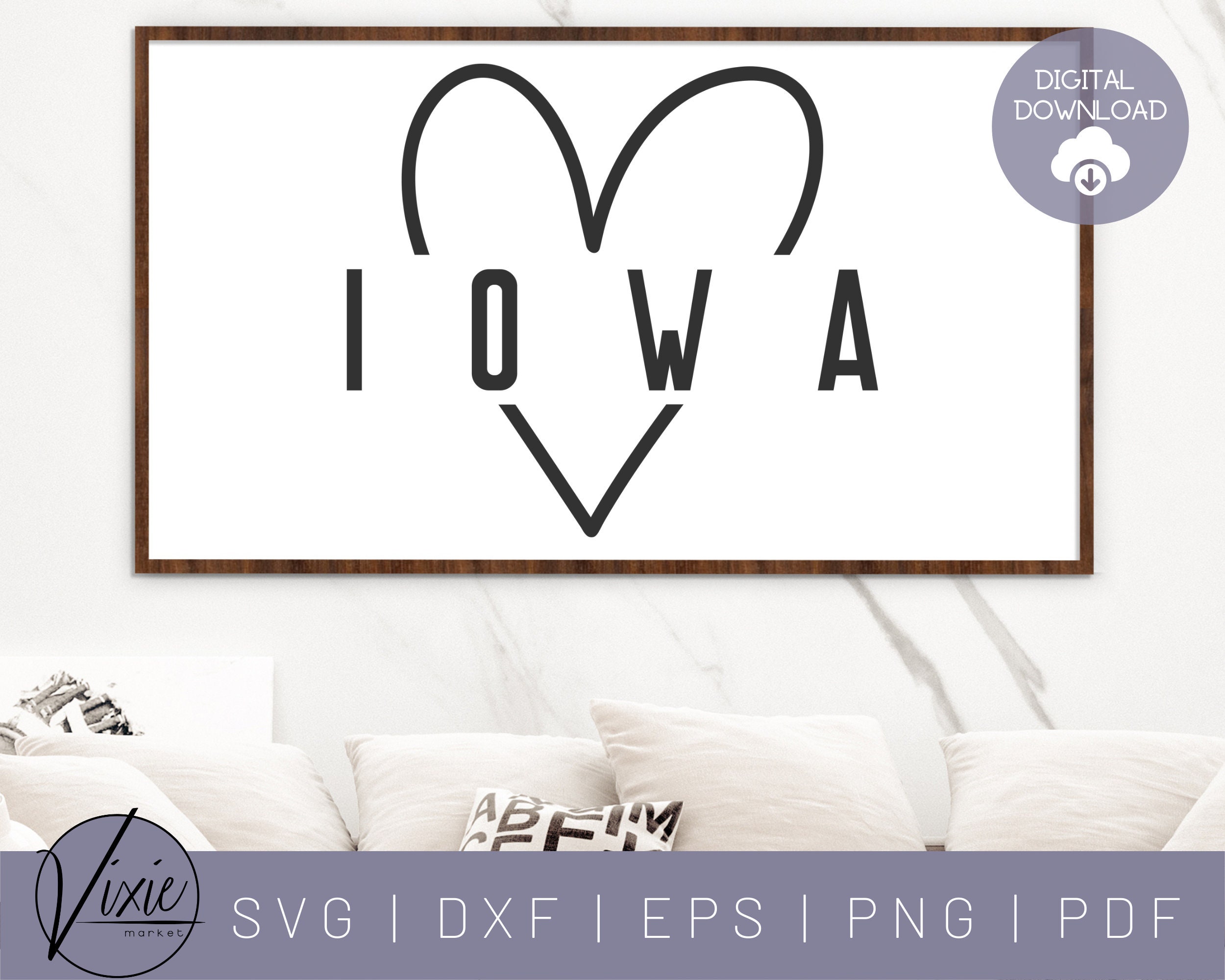 Iowa SVG Iowa Heart SVG Hand Drawn Heart SVG Iowa Love Etsy