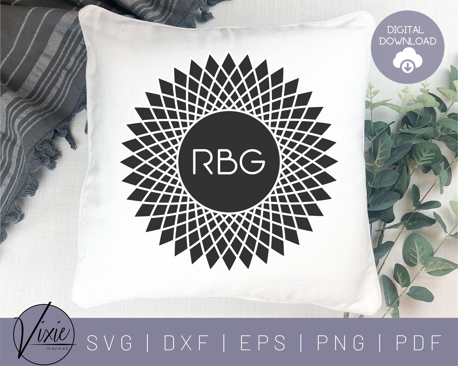 Download RBG SVG Ruth Bader Ginsburg Mandala SVG Commercial Use | Etsy