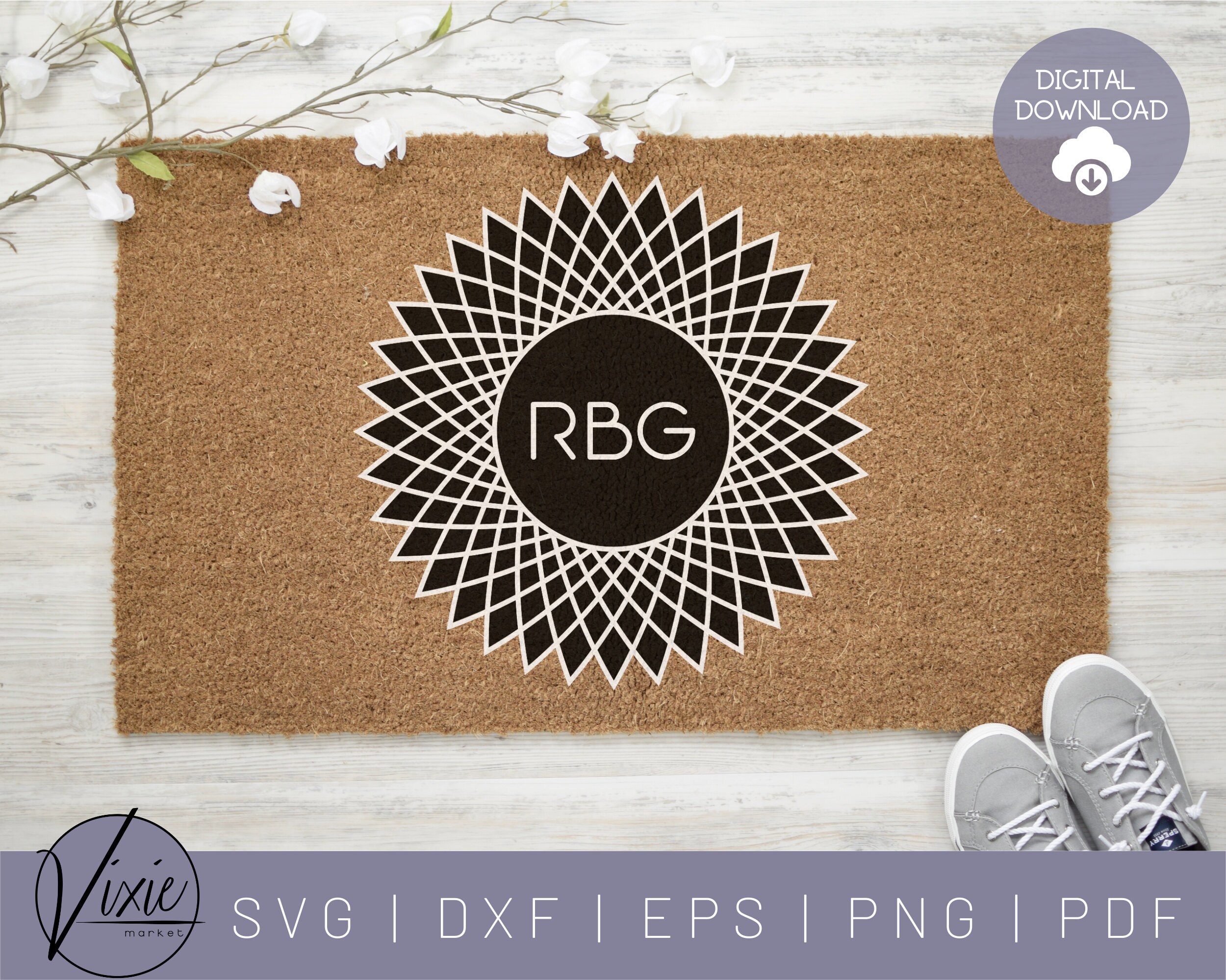 Download RBG SVG Ruth Bader Ginsburg Mandala SVG Commercial Use | Etsy
