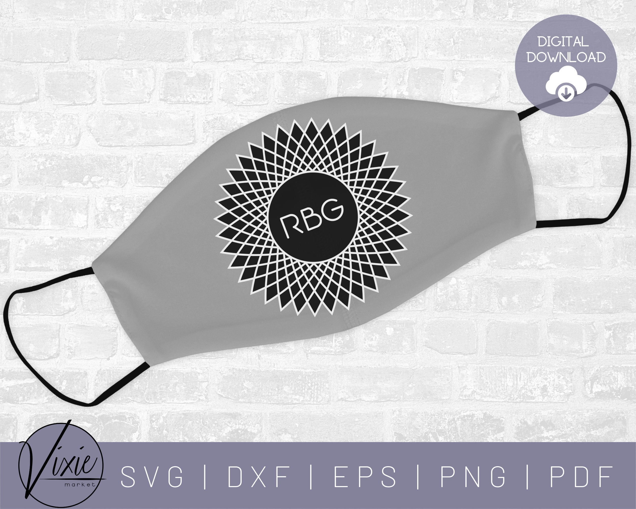 Download RBG SVG Ruth Bader Ginsburg Mandala SVG Commercial Use | Etsy