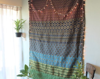 Ocean Inspired Wall Decor | Jewel Tones Wall Tapestry | Green Blue Purple Wall Hanging | Altar Decor | Large Tapestry | Hippie Wall Decor