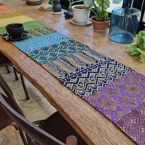 Handmade Table Runner, Rainbow Table Runner, Colorful Boho Table Cover, Hippie Dining Room Decor, Chakra Decor, Woven Eclectic Table Runner