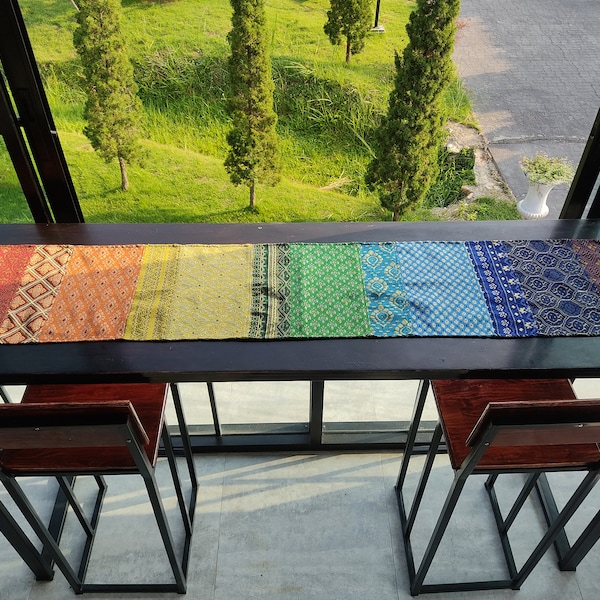 Runner da tavolo arcobaleno, decorazione per la casa dei sette chakra, decorazione per la sala da pranzo, copertura da tavolo colorata, tovaglia arcobaleno, topper da tavolo arcobaleno