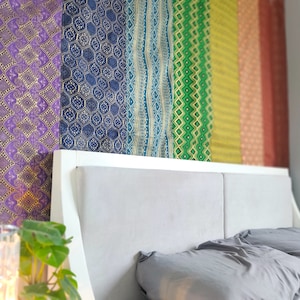 Rainbow Tapestry, Rainbow Wall Hanging with Golden Accents, Chakra Wall Art, Rainbow Decor, Kids Room Decor