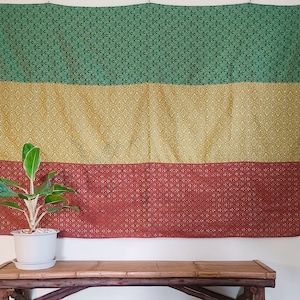 Rastafarian Flag, Rasta Tapestry, Hippie Decor, Reggae Lover Gift, Gift for Rastaman, Rasta Wall Hanging, Rasta Decor, Fabric Wall Hanging