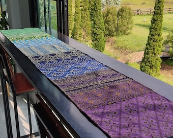 Runner da tavolo viola blu verde con lucentezza dorata, decorazione per tavolo da pranzo, tovaglia colorata, tovaglia per sala da pranzo, decorazioni per l'altare