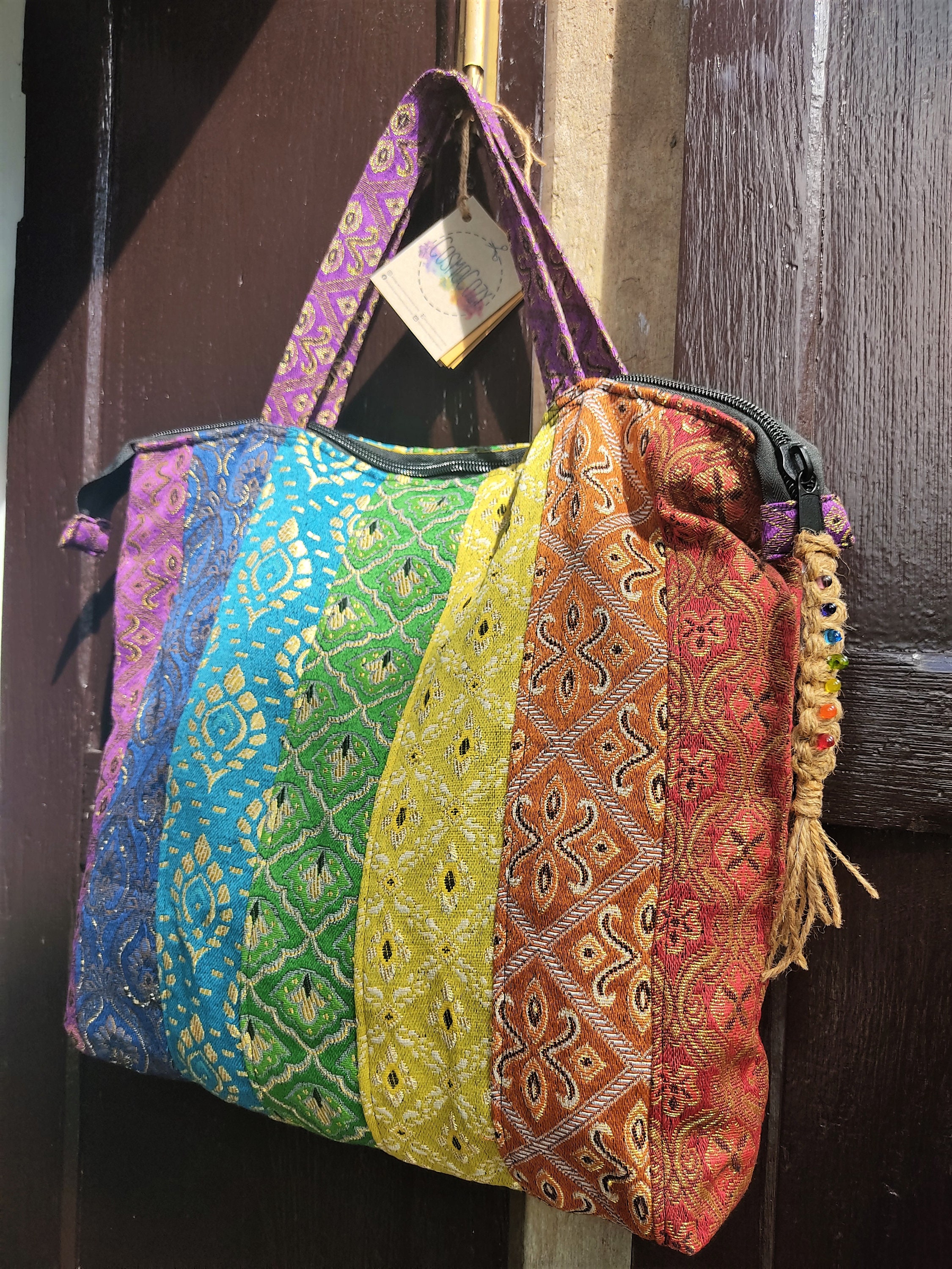 Rainbow Shoulder Bag 7 Chakras Bag Rainbow Tote Shopping Etsy