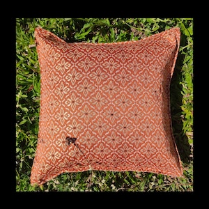 Orange Cushion Cover, Orange Cushion Case, Hippie Cushion Cover, Orange Sofa Pillow, Floral Pattern Cushion, Flower Design Cushion, 18 inch