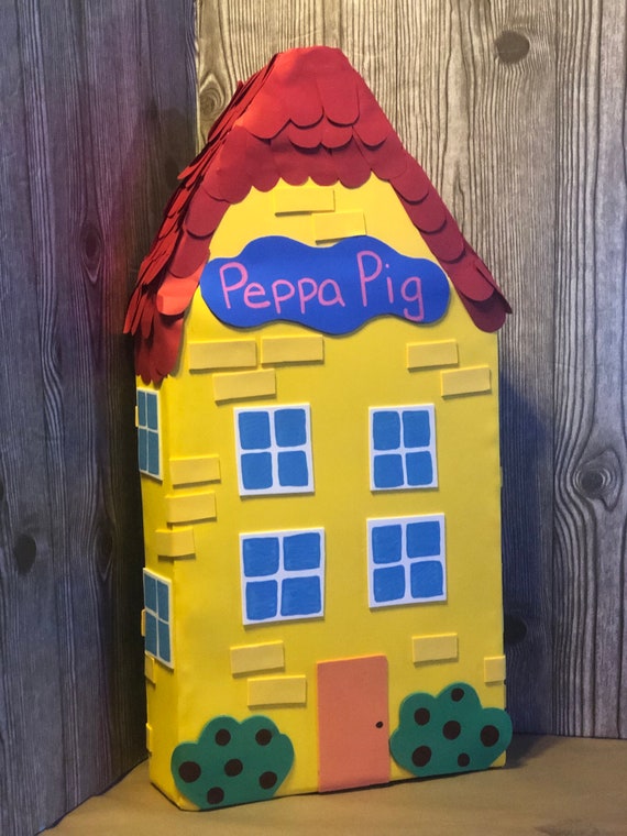 Casa de cerdo peppa / Prop / Peppa Pig / Cumpleaños / Decoraciones por Suly  / / Hecho a mano / Casa Peppa / Peppa -  España