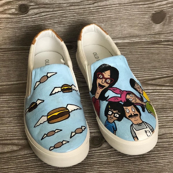 Bobs Burgers Shoes | Bobs Burgers | Custom Shoes | Custom Bobs Burger Shoes | Bob Burgers Vans | Bob Burger