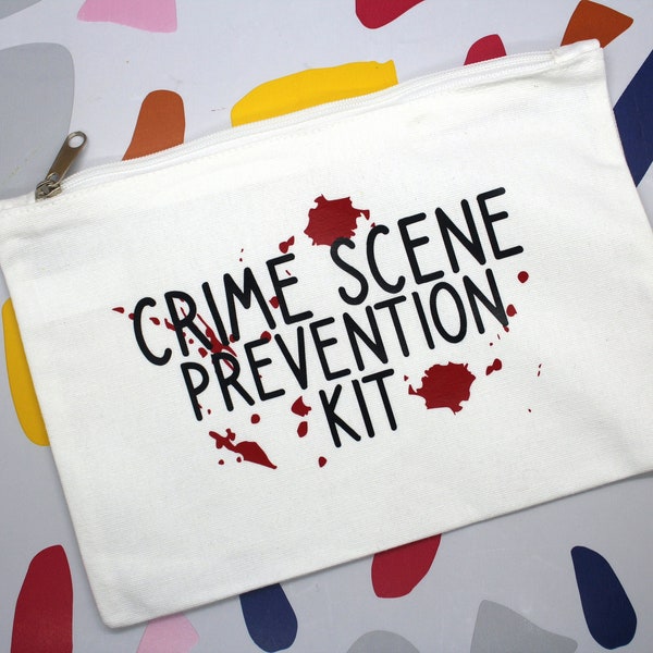 Crime Scene Prevention Kit Zippered Bag, Cosmetic Bag, Period Supply Pouch, Travel Bag, Zippered Pouch