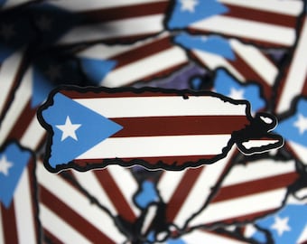 Puerto Rico Flag Sticker, Glossy Weatherproof Vinyl Decal
