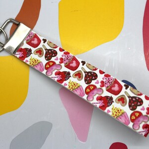 Sweet Treats Wristlet Keychain, Sweet Snacks Wrist Lanyard