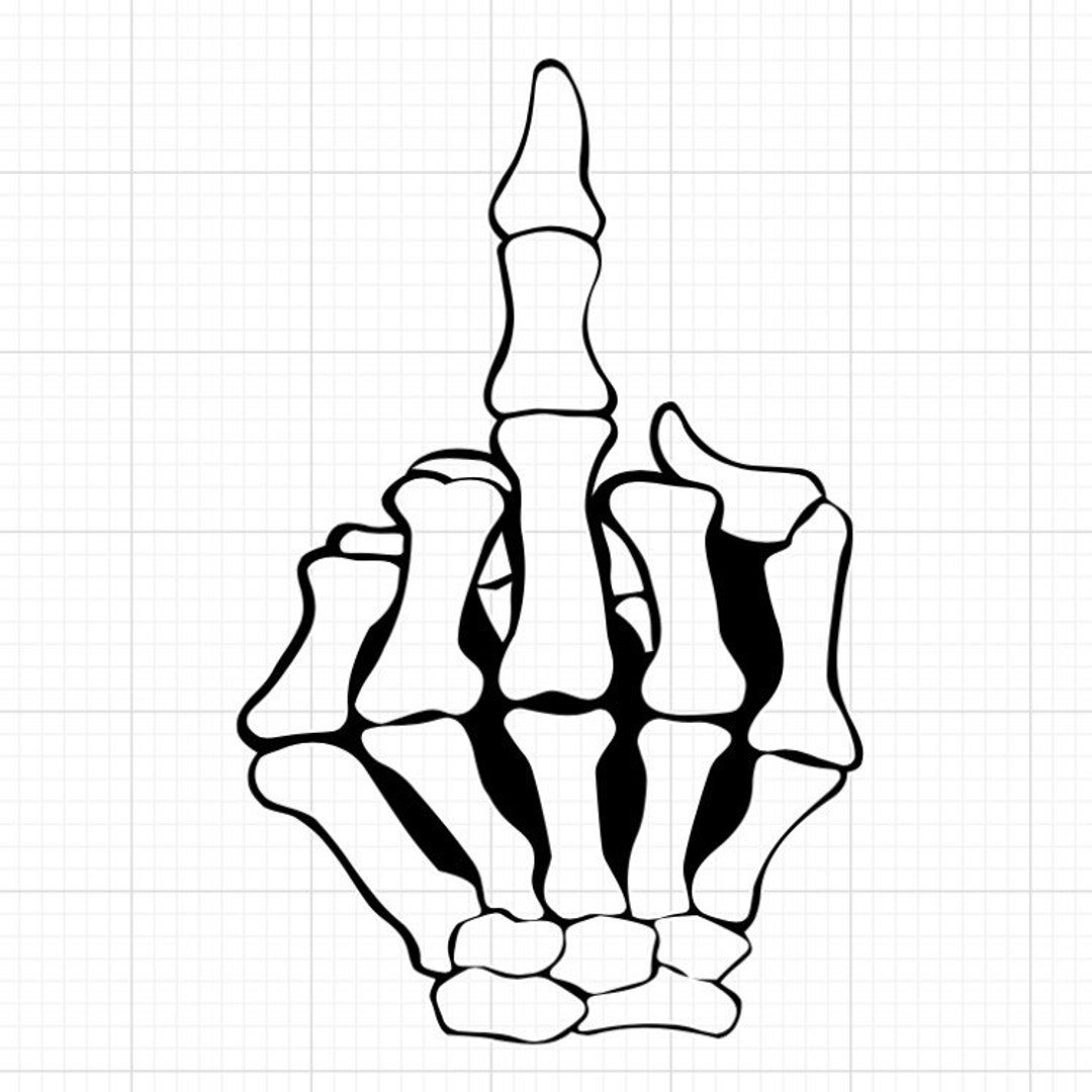 Skeleton Middle Finger Vinyl Decal Skeleton Decal Middle Etsy
